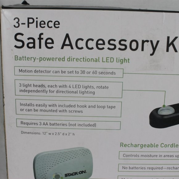 STACK-ON 3 Pieces Safe Accessory Kit:Led Motion Light, Dehumidifier, Pistol Rack - Picture 9 of 13